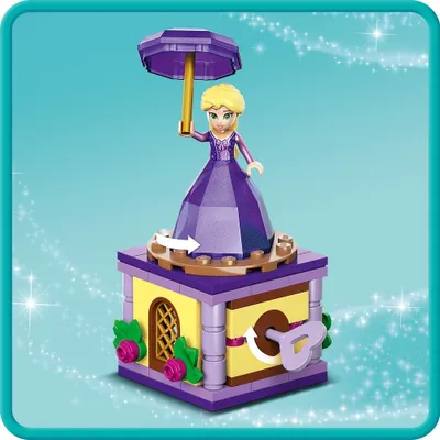 Produktbild von LEGO 43214 Disney Princess Rapunzel-Spieluhr, Prinzessinnen Spielzeug zum Bauen mit Rapunzel Mini-Puppe, Diamantkleid und Chamäleon Pascal für Kinder