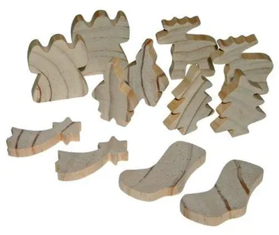 Obrázek produktu pro EDUPLAY 210-053 Dřevěné vánoční figurky, přírodní, 12 kusů (1 sada)