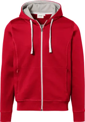 Produktbild von HAKRO Kapuzenjacke Bonded 455, rot/silber, L