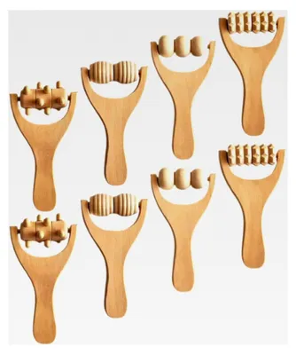 Produktbild von 8 Stück Holz Massage Roller Tragbares Massageroller für Fuß und Rücken Muskelentspannung