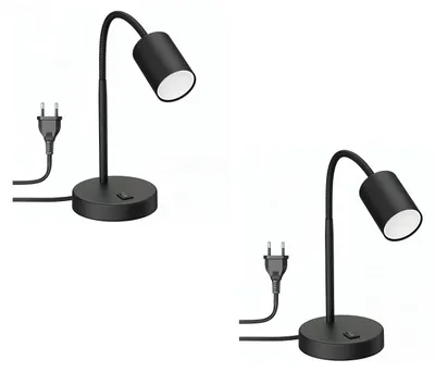 Produktbild von Tischlampe mit Schwanenhals und GU10 LED-Leuchtmittel, warmweiß