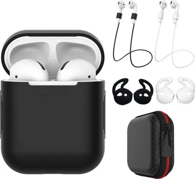Immagine prodotto di INF Custodia Protettiva per Airpods in Silicone 6 Pezzi Multicolore con Corda Antismarrimento Nero