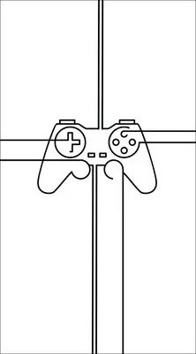 Produktbild von Wandbild mit Game-Controller Motiv im minimalistischen Design, MDF, 15x30 cm