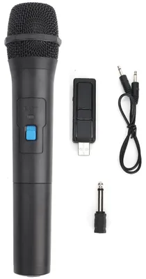 Image de Microphone radio VHF portable professionnel en plastique ABS noir, microphone de réception USB