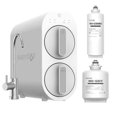 Immagine prodotto di Sistema di filtrazione dell'acqua a osmosi inversa Waterdrop WD-G2-W, con 1 confezione di filtri di ricambio aggiuntivi