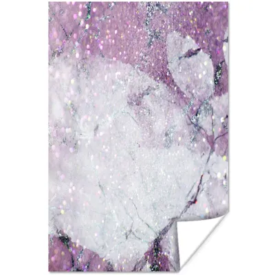 Produktbild von MuchoWow® Poster Marmor - Glitter - Lila 120x180 cm - Kunstposter