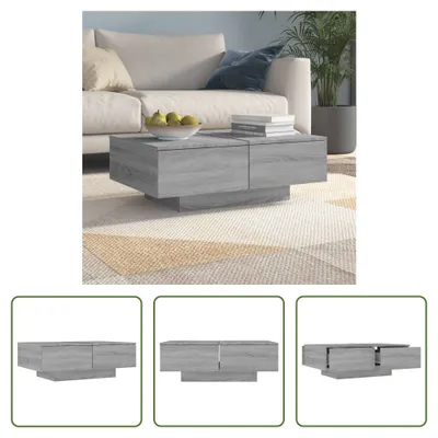 Produktbild von The Living Store Couchtisch Grau Sonoma 90x60x31 cm Holzwerkstoff