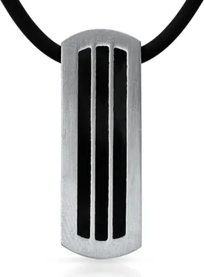 Produktbild von Unique Kautschukkette mit Edelstahlanhänger N5084