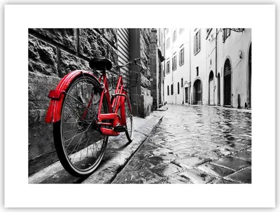 Produktbild von Poster - Poster ohne Rahmen - Straße Fahrrad Kopfsteinpflaster Gebäude - 40x30 cm - Wand Bild - Wanddeko - Wandbilder - Kunstposter - Wandposter - Bilder - Kunstdruck - Wandbild - P2XAA40x30-3186