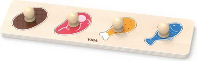 Obrázek produktu pro Dřevěné puzzle s úchyty pro nejmenší Viga Jídlo