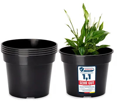 Produktbild von Garronda Blumentopf GD-0025 (5 Stück - Schwarz, ⌀ 13cm H=10,5cm)