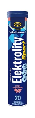 Obrázek produktu pro Elektrolytový doplněk s příchutí grapefruitu, 20 rozpustných tablet – VITALKRAFT