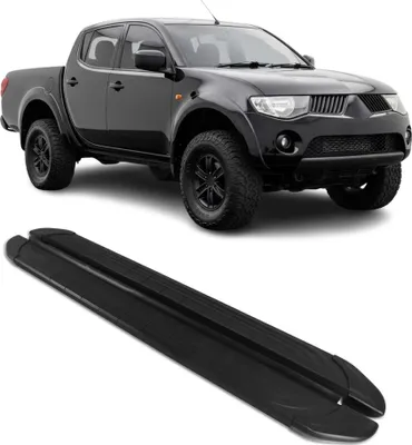 Image de Marchepieds Latéraux pour Mitsubishi L200 DoubleCab Triton 2005-2014 Noir L2
