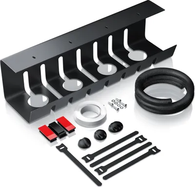 Produktbild von BEARWARE Kabelkanal für Schreibtisch, Untertisch Kabelhalter, Kabelmanagement ohne Bohren (Set), Edelstahl Kabelführung für Zuhause, Büro & Office, Kabelorganisation