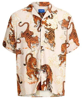 Produktbild von Jack&Jones XXL Kurzarmhemd beige-orange JORTOKYO
