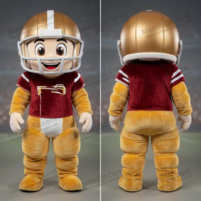 Produktbild von Goldener MASTICOT Breit-Schulter-Football-Helmmaskottchen