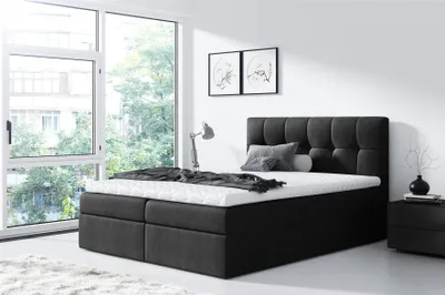 Produktbild von Boxspringbett Schlafzimmerbett CARMEN 120x200cm Schwarz