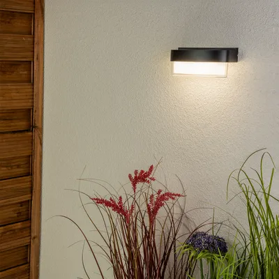 Produktbild von LUMILED Vonkajšie nástenné svietidlo 5W Moderné 230V 4000 K neutrálna biela Nástenné svietidlo Vonkajšie svietidlo Nástenné svietidlo Polykarbonát Hliník Čierna IP54 Vodotesné Vonkajšie záhradné svietidlo