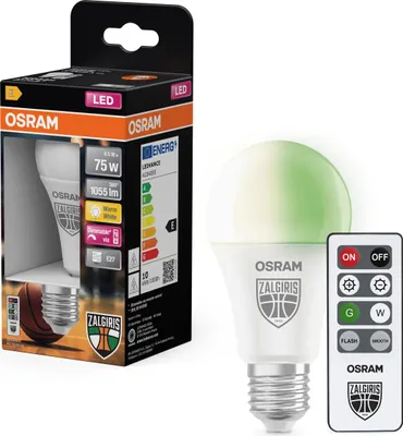 Image de Osram Žalgiris Edition E27 1055lm LED Lamp with Remote | E27 | 9.5 W | 2700K warm white