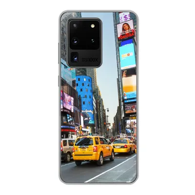 Produktbild von MuchoWow® Handyhülle Schutzhülle Hülle für Samsung Galaxy S20 Ultra New York - Taxi - Gelb Silikon Softcase Handy Hülle - Karteninhaber