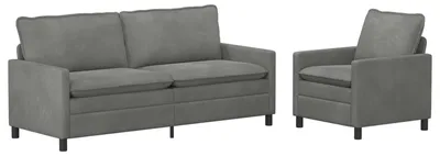 Produktbild von vidaXL Sofa Set 2 stk. Dunkelgrau Samt