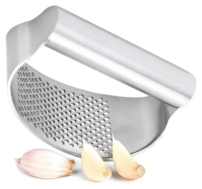 Produktbild von hausleben Knoblauchpresse Edelstahl, Knoblauchwippe für Knoblauch & Ingwer, Rostfrei, Spülmaschinengeeignet, Ergonomischer Knoblauchzerkleinerer, Garlic Press Rocker, Leicht zu Reinigen