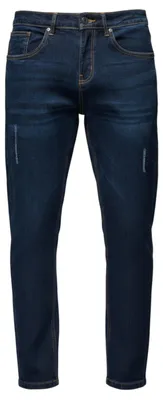Imagen del producto de Pantalones vaqueros para hombre, corte regular, color azul oscuro, con efecto desgastado. Modelo: V4 OM-PADP-0241, talla M