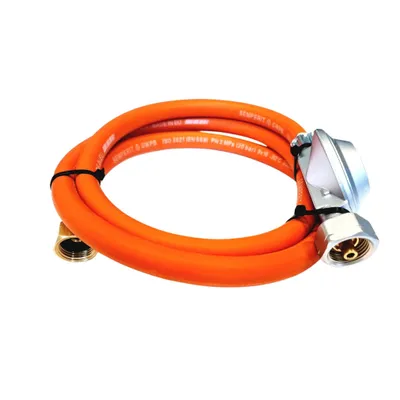 Obrázek produktu pro Sada hadic na propan Zatech s regulátorem GOK 2 m 37 mbar Ø9,0 mm 21,8 mm závit x 1/2" pravý závit připojení plynový sporák plynový vařič kempování