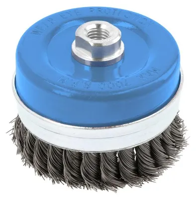 Produktbild von Scheibenbürste mit 100 mm Schaft, M14, 0.5 mm Stahldraht, Für Winkelschleifer – Drahtbürste Högert Technik
