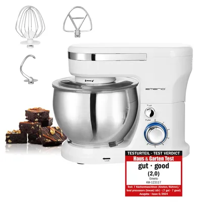 Produktbild von Emerio Küchenmaschine 5 L – 1000 W Küchenroboter – Food Processor – Küchenmixer mit Edelstahl-Rührschüssel – 6 Geschwindigkeitsstufen – KM-123117
