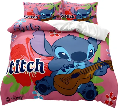 Zdjęcie produktu dla 3-częściowy komplet pościeli różowy 135x200 cm - Ścieg z gitarą