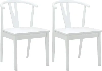 Immagine prodotto di vidaXL Sedia da pranzo 2 pezzi Bianco e bianco Legno di gomma massiccio