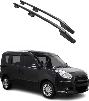 Image de Barres de toit longitudinales pour Fiat Doblo 2010-2021 L1 Aluminium Noir