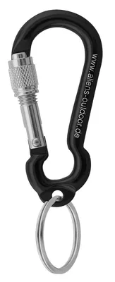 Schwarzer Zubehörkarabiner MINI RING Schraube 6 cm von Aliens; geeignet für Klettern und Materialkarabiner.