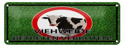 Produktbild von Blechschild Hinweis 27x10 cm Viehweide Betreten verboten Dekoration