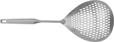Zdjęcie produktu dla Skimmer Ladle 304 Stal nierdzewna Długi uchwyt Duży przepływ Skimmer Łyżka do kuchni Srebrny