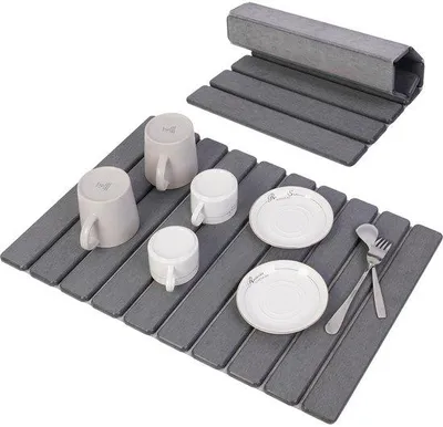 Productafbeelding van Unyqoos® absorberende afdruipmat, 60 x 40 cm, met antislip ondergrond – geschikt voor keuken en badkamer, herbruikbaar