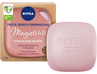 Image de Nivea MagicBar Nettoyant visage solide Extrait de rose et vitamine E 75g