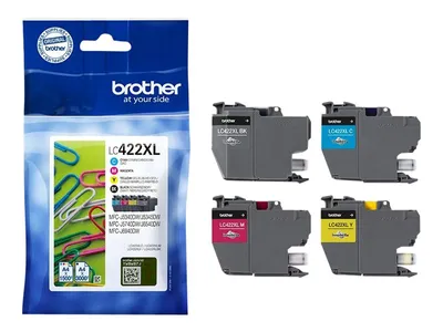 Produktbild von Brother LC422XL Multipack - 4er-Pack - Hohe Ergiebigkeit - Schwarz, Gelb, Cyan, Magenta - original - Tintenpatrone - für Brother MFC-J5345DW