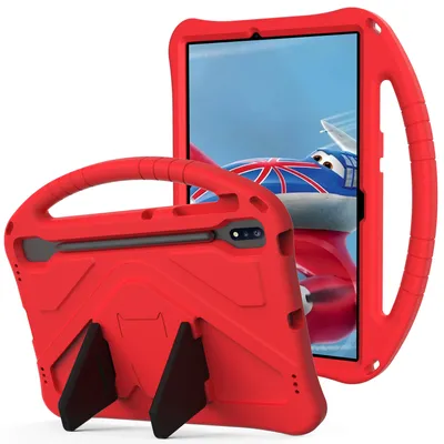 Produktbild von Kinder Hülle für Huawei Matepad Pro 12.6-Zoll 2021, Eva Leichte Stoßfeste Faltbarem Ständer, Kids Griff Schutzhülle Rot