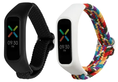 Produktbild von kwmobile 2x Uhrenarmband für Oppo Band Sport Armband - Fitnesstracker Band Set aus Nylon - Ersatzarmband Smartwatch - Schwarz Mehrfarbig