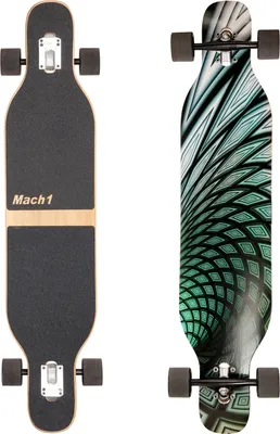 Produktbild von Mach1 Bambus Longboard mit Keramik Kugellager + T-Tool - Skateboard Drop Through Cruiser Komplettboard 2851