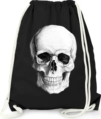 Produktbild von Moonworks® - Turnbeutel Beutel - Totenkopf schwarz unisize