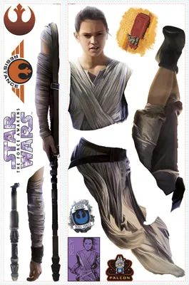 Zdjęcie produktu dla Tatuaż ścienny RoomMates - Star Wars VII Rey