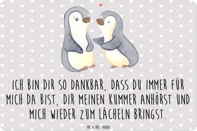 Produktbild von Mr. & Mrs. Panda tafel Pinguine trösten DIN A3 - Grau Pastell - Geschenk, für Freundin, Wandbild, Türschild, Schild, Valentinstag, Frauen, Metallbild, Jahrestag, Partner