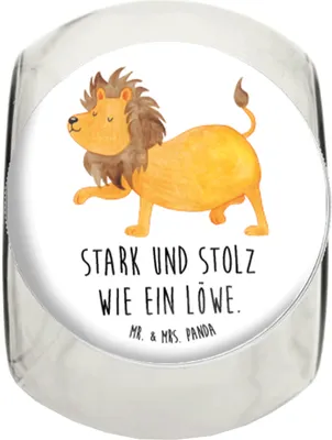 Produktbild von Mr. & Mrs. Panda Vorratsdose Glas Sternzeichen Löwe L 870ml - Weiß - Geschenk, Lebensmittelbehälter, Aufbewahrungsdose, Frischhaltedose, Geburtstag Juli, Vorratsbehälter