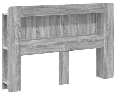 Image de Armoire de tête de lit avec rangement vidaXL, en aggloméré gris Sonoma