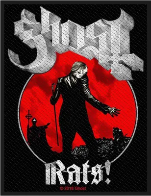 Immagine prodotto di Ghost - Rat - Patch "Rats", tessuto cucito RO9877 (taglia unica) (nero/rosso/bianco)
