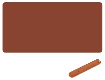 Produktbild von Mauspad und Schreibtischunterlage aus Leder, Öko-Schreibtischmatte, doppelseitiger Schreibtischschutz, wasserdichte Tastaturunterlage, Schreibtisch-Mauspad für Büro, Zuhause und Gaming, Braun, 600 x 300 mm