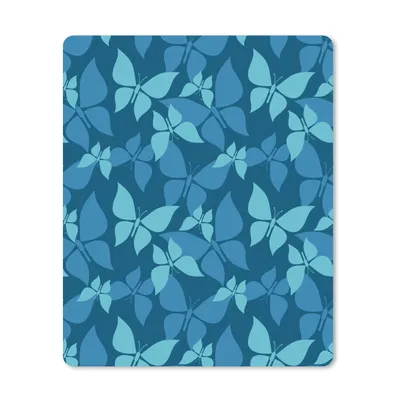 Produktbild von MuchoWow® Mauspad Mousepad Schmetterlinge - Muster - Blau 30x40 cm - Mousepads - Maus Mat - Pad - Mausunterlage - Mausmatten